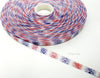 Silver Swirl on Red White Blue Ombre 4th of July Ribbon - 3/8" or 1.5"