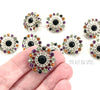 Pinwheel 21mm Rhinestone Button Combo