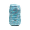 Turquoise Blue 5/8" Fold Over Elastic Metallic Silver Chevron BTY