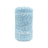 White 5/8" Fold Over Elastic Turquoise Swirl BTY