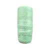 White 5/8" Fold Over Elastic Metallic Green Small Quatrefoil BTY