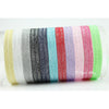 Navy 5/8" Fold Over Elastic Glitter Silver Threads BTY