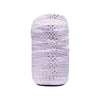 Lite Orchid 5/8" Fold Over Elastic Metallic Silver Swiss Dot BTY