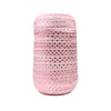 Pearl Pink 5/8" Fold Over Elastic Metallic Silver Swiss Dot BTY