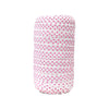 White 5/8" Fold Over Elastic Hot Pink Swiss Dot BTY
