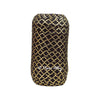 Black 5/8" Fold Over Elastic Metallic Gold Quatrefoil BTY