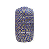Navy Blue 5/8" Fold Over Elastic Metallic Gold Quatrefoil BTY