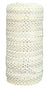 White 3/8" Narrow Fold Over Elastic Metallic Gold Dots BTY