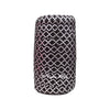 Black 5/8" Fold Over Elastic Metallic Silver Quatrefoil BTY