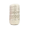 Ivory 5/8" Fold Over Elastic Metallic Silver Quatrefoil BTY