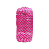 Shocking Pink 5/8" Fold Over Elastic Metallic Silver Quatrefoil BTY