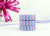 Blue Purple Pink 5/8" Fold Over Elastic Frozen Chevron BTY