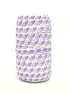 White 5/8" Fold Over Elastic Purple Doodle HeartBTY