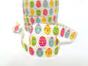White 5/8" Fold Over Elastic Glitter Easter EggBTY