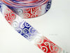 Silver Swirl on Red White Blue Ombre 4th of July Ribbon - 3/8" or 1.5"