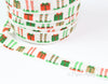 White Red Green 5/8" Fold Over Elastic ELF Presents Christmas BTY