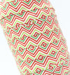 White 5/8" Fold Over Elastic Red Green Christmas Chevron BTY