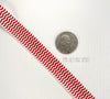 White Red 5/8" Fold Over Elastic Chevron BTY