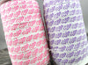 White 5/8" Fold Over Elastic Purple Doodle HeartBTY