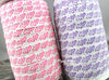 White 5/8" Fold Over Elastic Pink Doodle Heart BTY