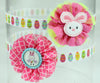 White 5/8" Fold Over Elastic Glitter Easter EggBTY