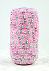 Pink White 5/8" Fold Over Elastic Easter Bunny Dots BTY