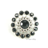 Pinwheel 21mm Rhinestone Button Solid