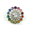 Pinwheel 21mm Rhinestone Button Rainbow