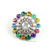Pinwheel 21mm Rhinestone Button Rainbow