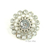 Pinwheel 21mm Rhinestone Button Solid