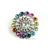 Pinwheel 21mm Rhinestone Button Rainbow