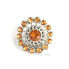 Pinwheel 21mm Rhinestone Button Solid