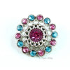 Pinwheel 21mm Rhinestone Button Combo