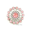 Pinwheel 21mm Rhinestone Button Solid