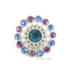 Pinwheel 21mm Rhinestone Button Combo