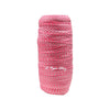 Coral Rose 3/8" Narrow Fold Over Elastic Metallic Silver Dot BTY