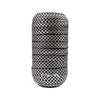 Black 5/8" Fold Over Elastic Small Metallic Silver Quatrefoil BTY