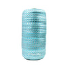 Turquoise Blue 5/8" Fold Over Elastic Metallic Silver Small Quatrefoil BTY